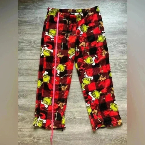 Dr. Seuss The Grinch Fleece Red Holiday Christmas Pajama Pants Men’s Size XL - Picture 5 of 6